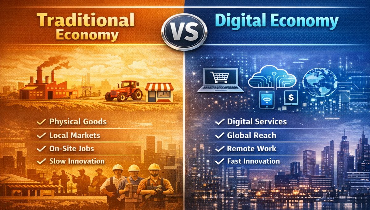 Traditional Economy vs Digital Economy: Key Differences Explained