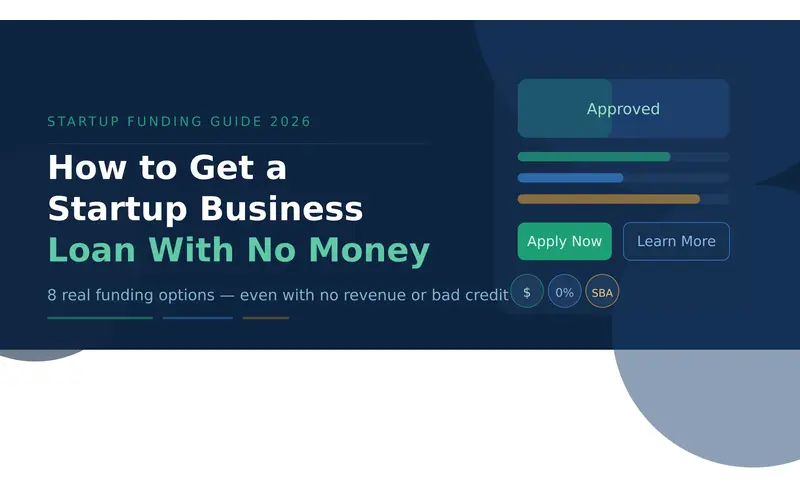 How to get a startup business loan with no money — 2026 funding guide with 8 options including SBA loans and 0% interest